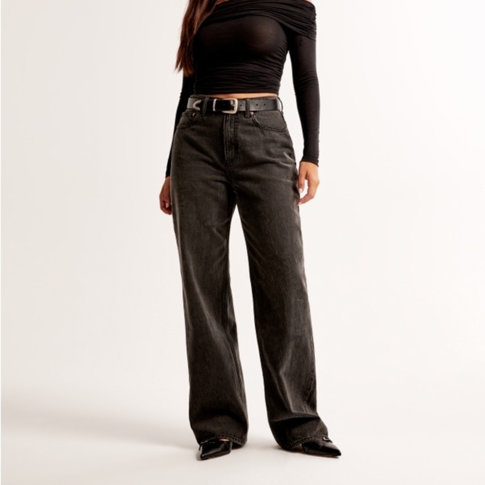 Abercrombie Loose High Rise Black Jeans